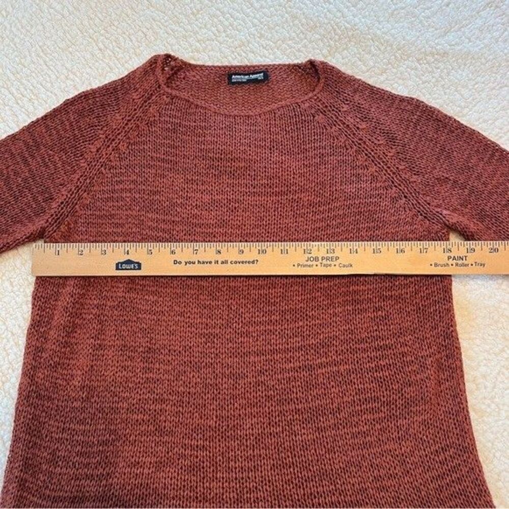 American Apparel Orange Loose Knit Tunic Length Crewneck Casual Sweater sz XS/S - Picture 4 of 7